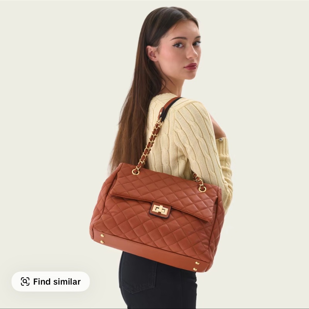 Chic Quilted Brown Shoulder Bag